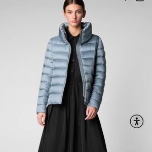 SAVE THE DUCK Puffer Jacket Elsie in Blue Fog Size XL